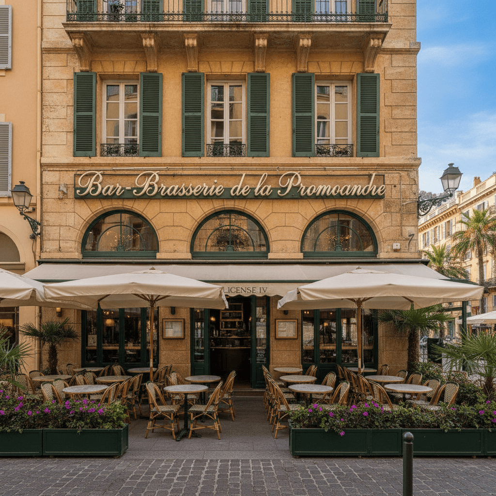 Bar-brasserie 375m² à Nice : terrasse - licence IV