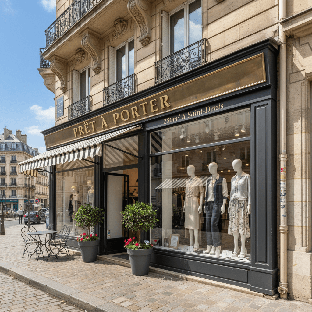 Prêt à porter 250m² à Saint-Denis : extraction