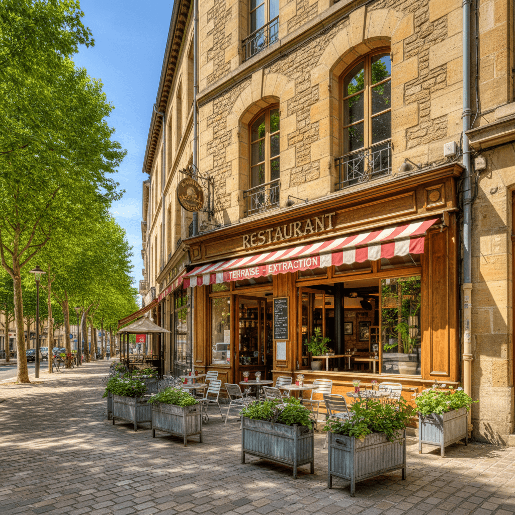Restaurant 107m² à Bordeaux : terrasse - extraction