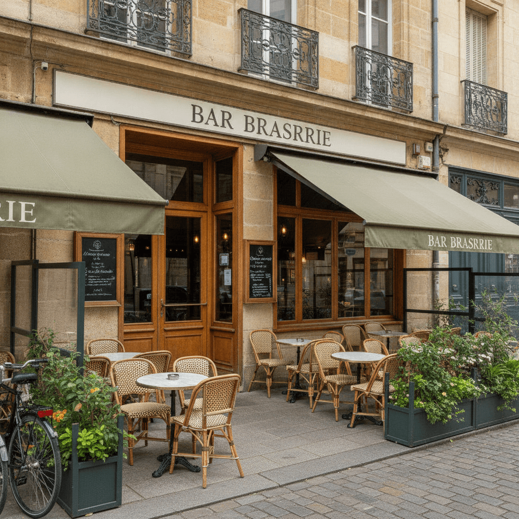 Bar-brasserie 70m² à Bordeaux : terrasse - licence IV