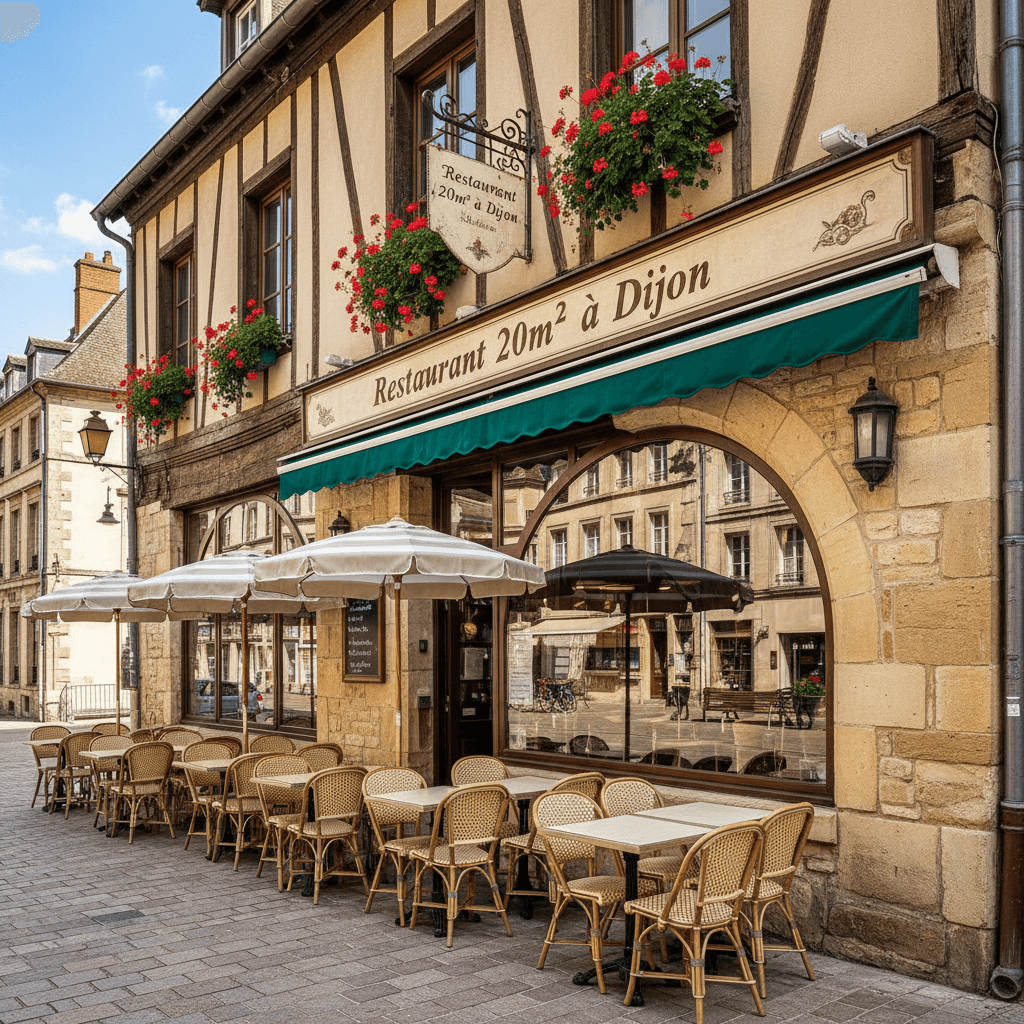 Restaurant 20m² à Dijon : terrasse - extraction