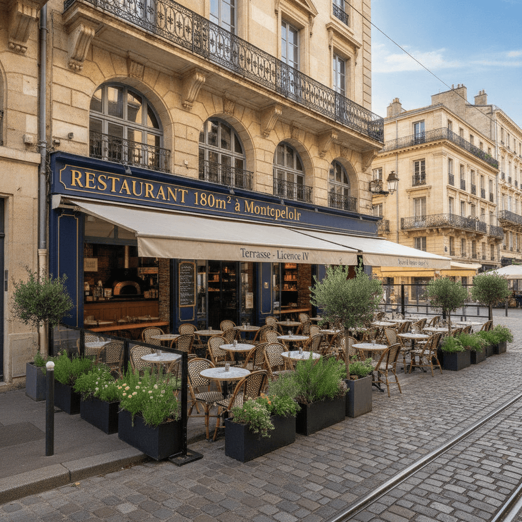 Restaurant 180m² à Montpellier : terrasse - licence IV