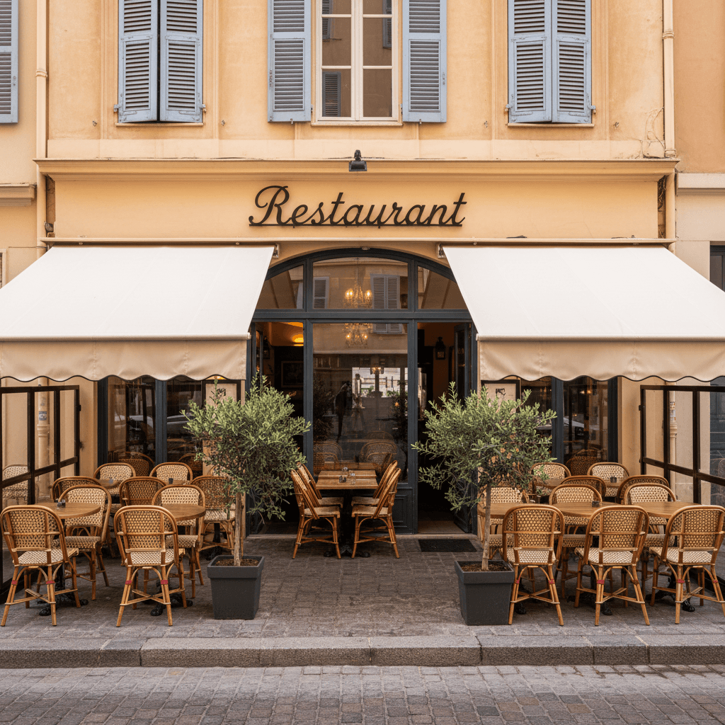 Restaurant à Nice : terrasse - licence IV
