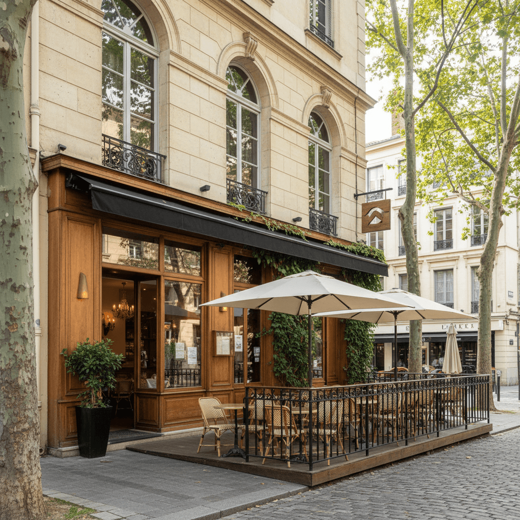 Restaurant 50 couverts à Lyon : terrasse - extraction