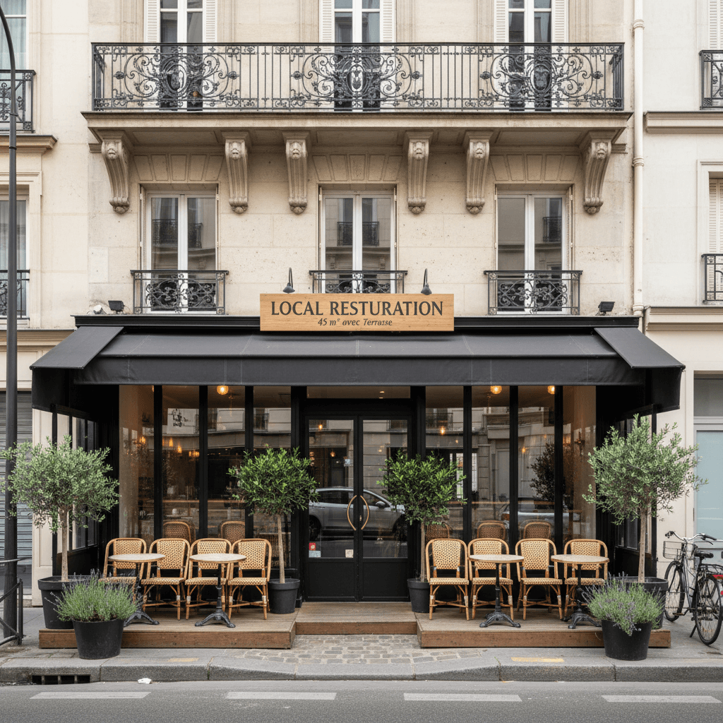 Local Restauration de 45 m² avec Terrasse à Paris