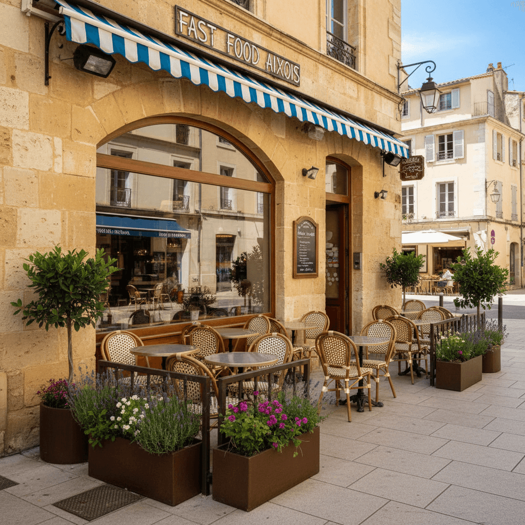 Fast-food 55m² à Aix-En-Provence : terrasse - extraction