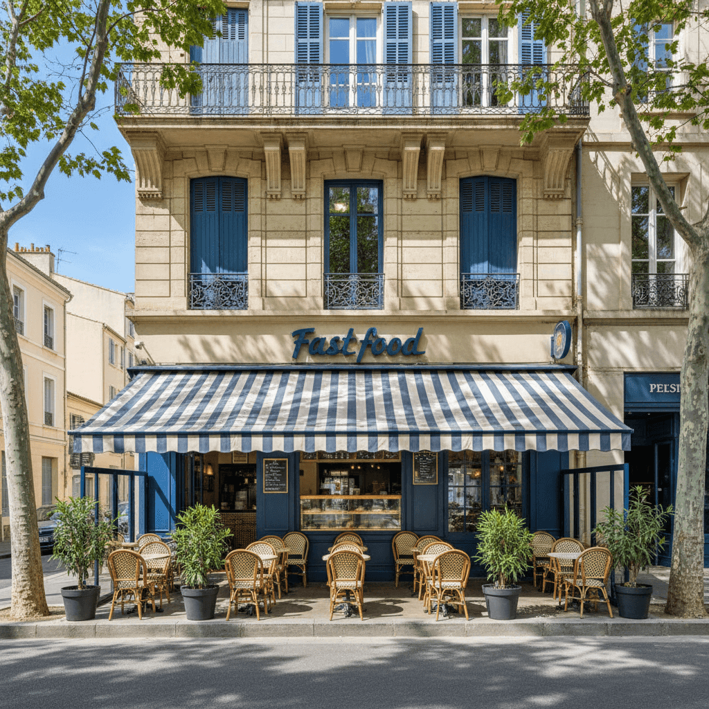 Fast-food 360m² à Marseille : terrasse - licence IV