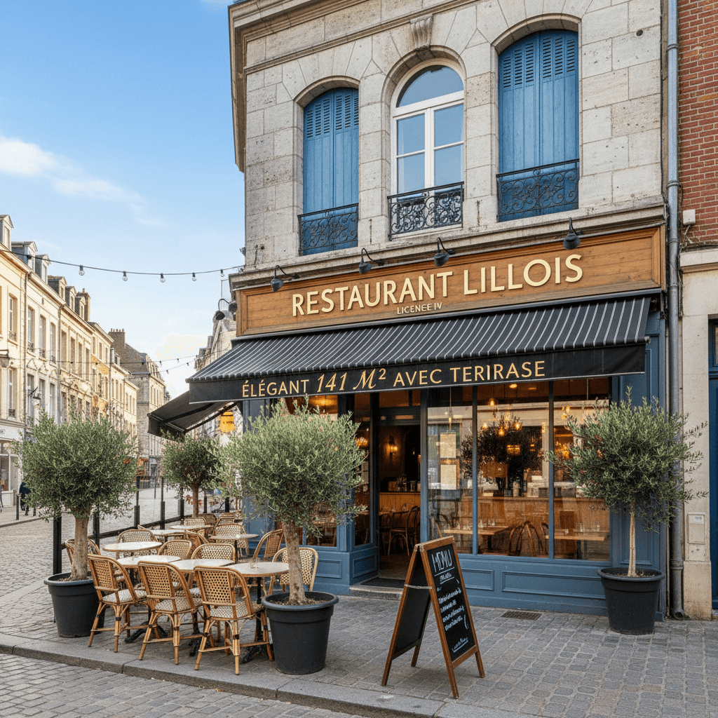 Restaurant 141m² à Lille : terrasse - licence IV