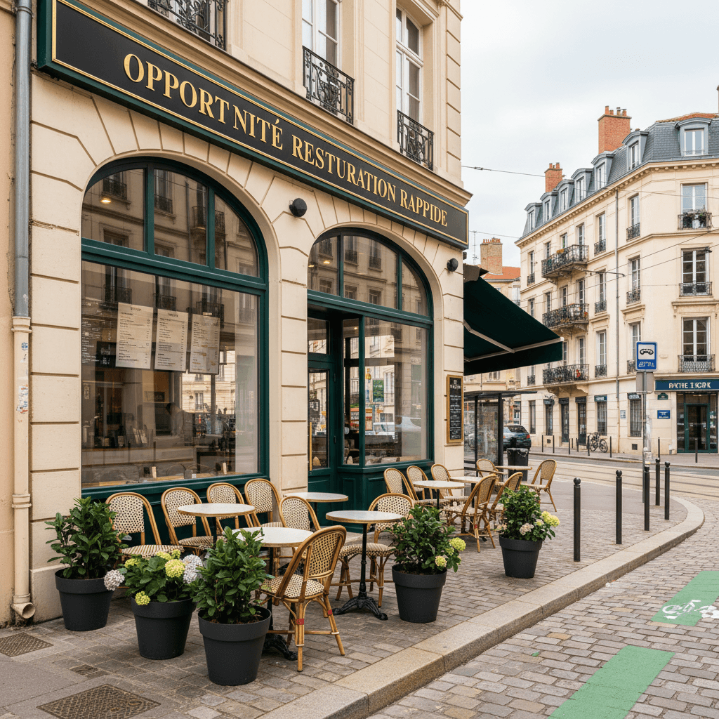 Fast-food à Lyon : terrasse - licence IV