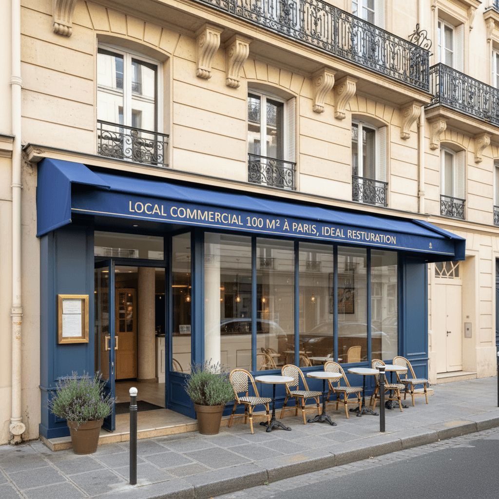 Local commercial 100 m² à Paris, idéal Restauration