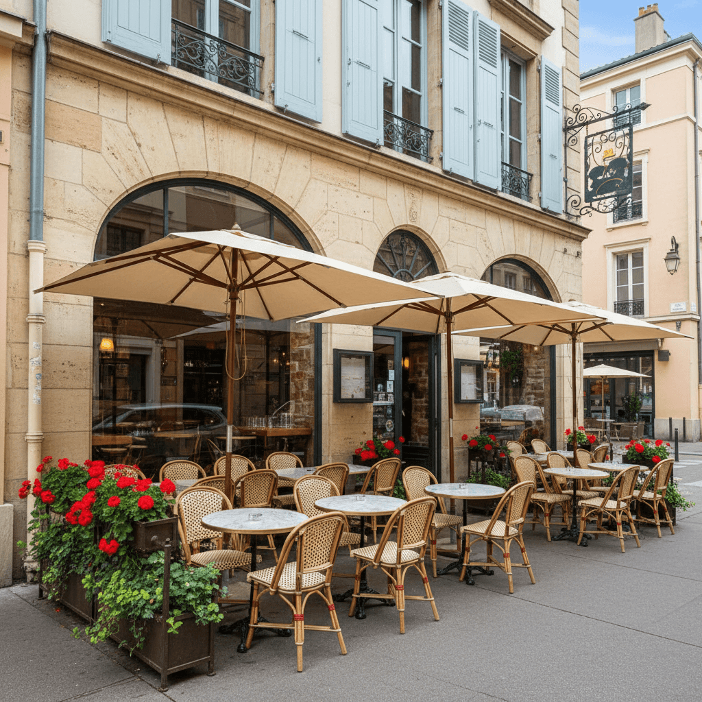 Restaurant 54m² à Lyon : terrasse - extraction