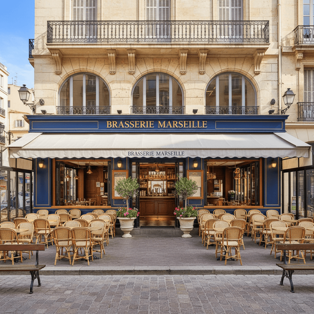 Bar-brasserie à Marseille : terrasse - licence IV