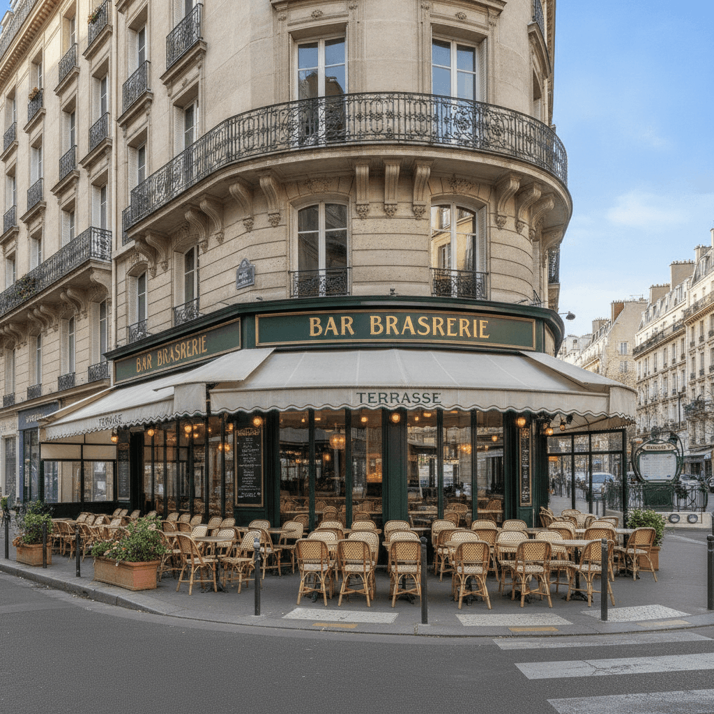 Bar-brasserie 40 couverts à Paris : terrasse - licence IV