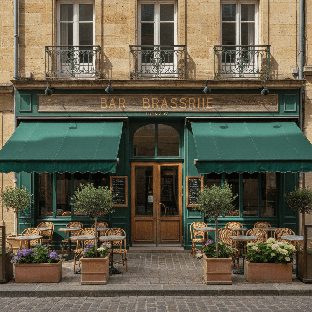 Bar-brasserie 500m² à Bordeaux : terrasse - licence IV
