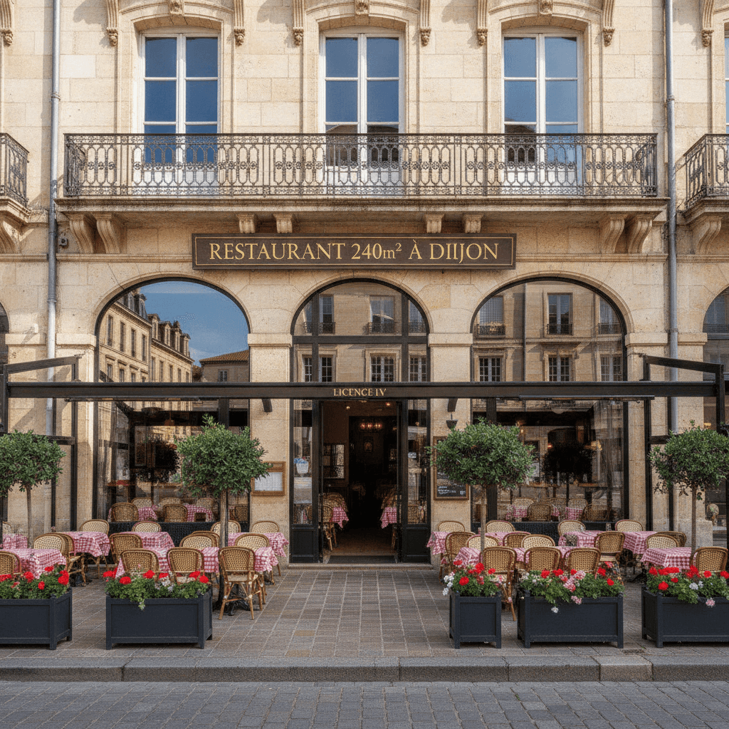 Restaurant 240m² à Dijon : terrasse - licence IV
