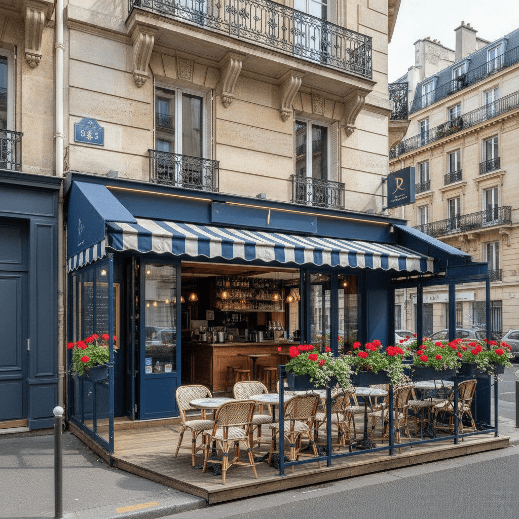 Bar-brasserie 45 couverts à Paris : terrasse - licence IV