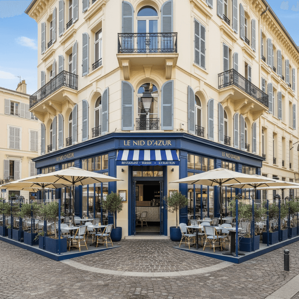 Restaurant 165m² à Nice : terrasse - extraction