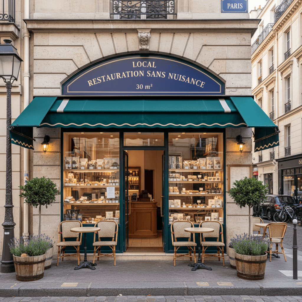 Local Restauration sans nuisance à Paris - 30 m²