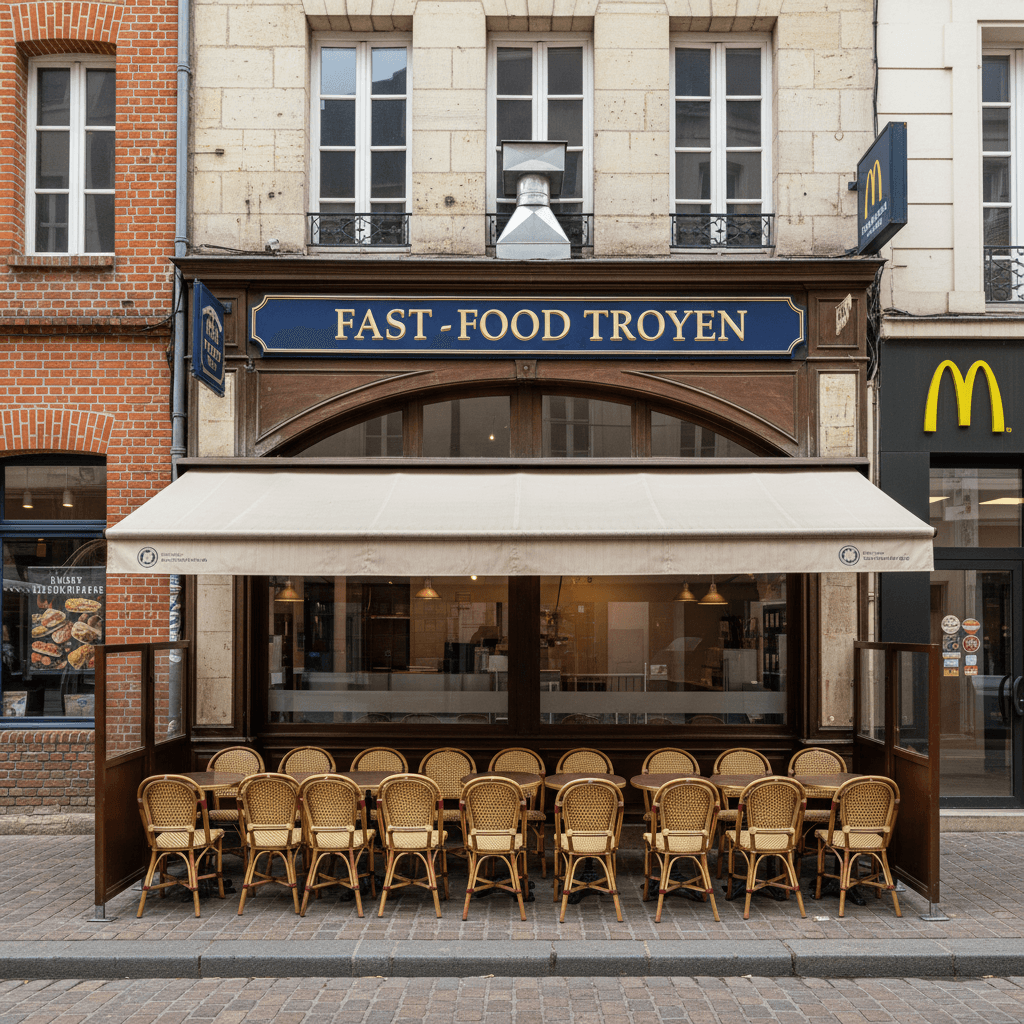 Fast-food 40m² à Troyes : terrasse - extraction