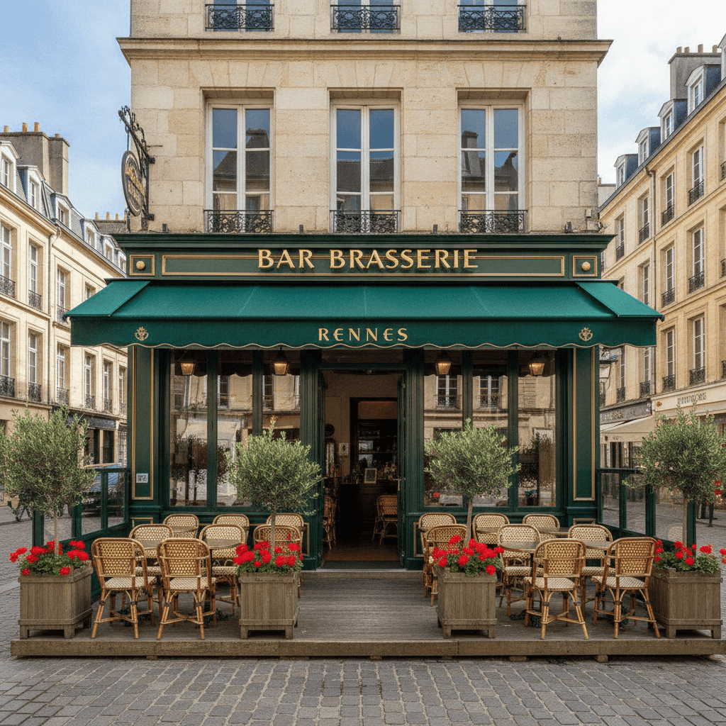 Bar-brasserie 300m² à Rennes : terrasse - licence IV