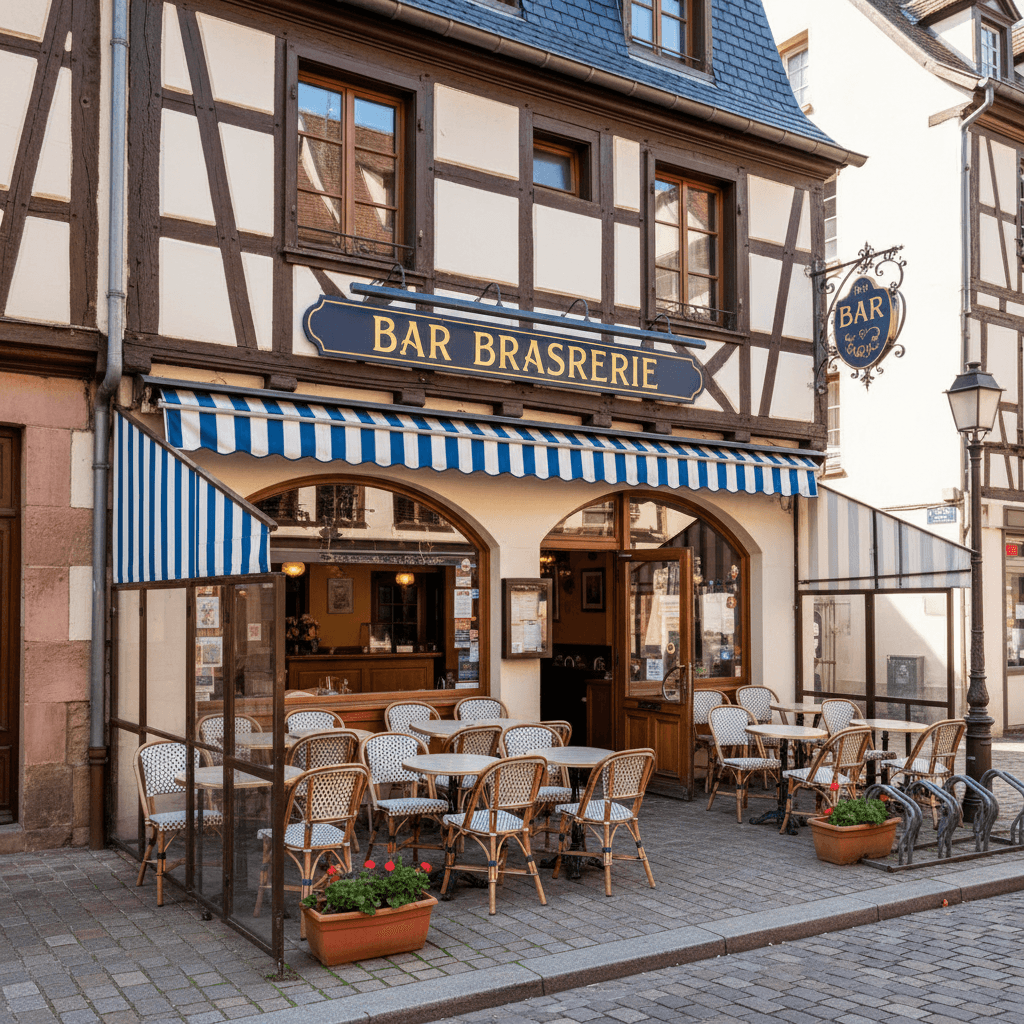 Bar-brasserie 110m² à Strasbourg : terrasse - licence IV