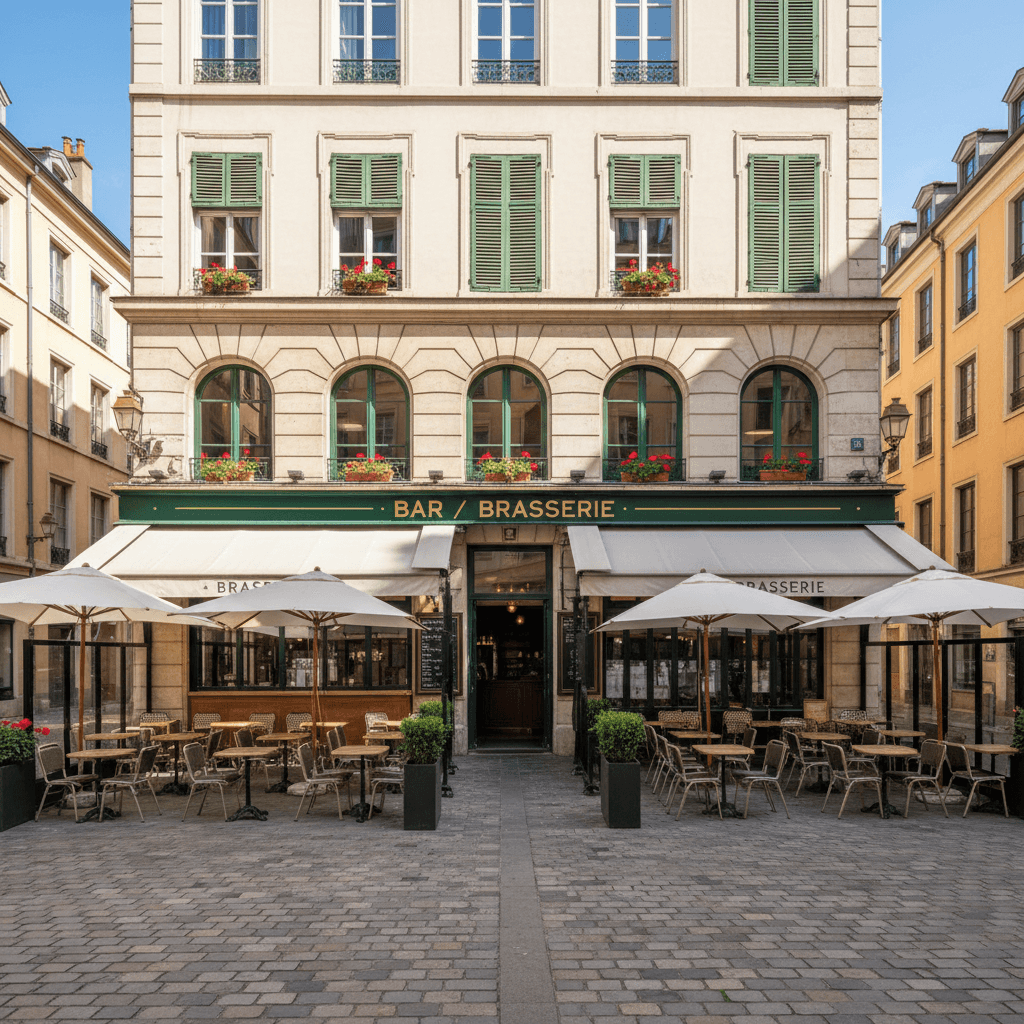 Bar-brasserie 90m² à Lyon : terrasse - licence IV