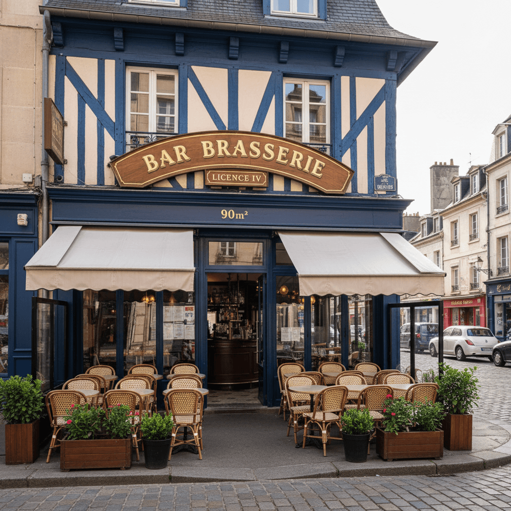 Bar-brasserie 90m² à Rouen : terrasse - licence IV