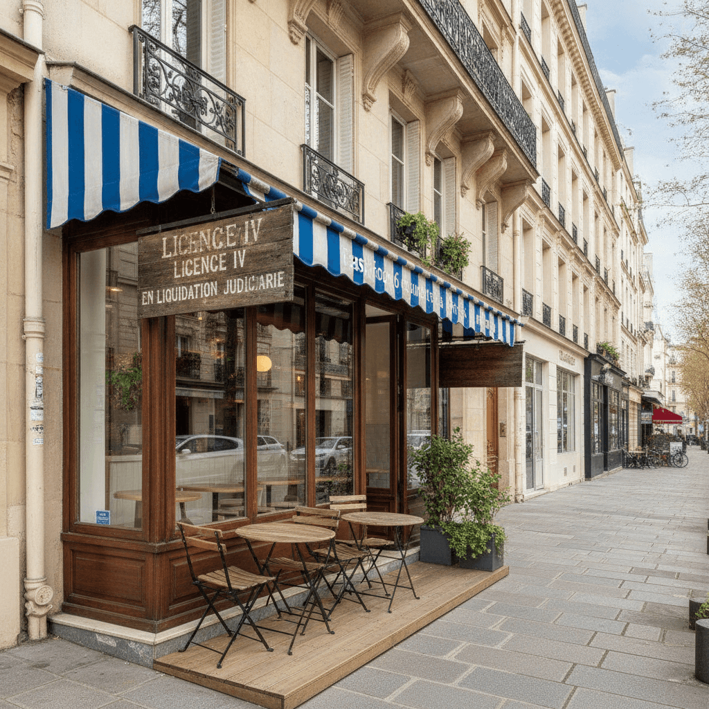 Fast-food 6 couverts à Paris : terrasse - licence IV en liquidation judiciaire
