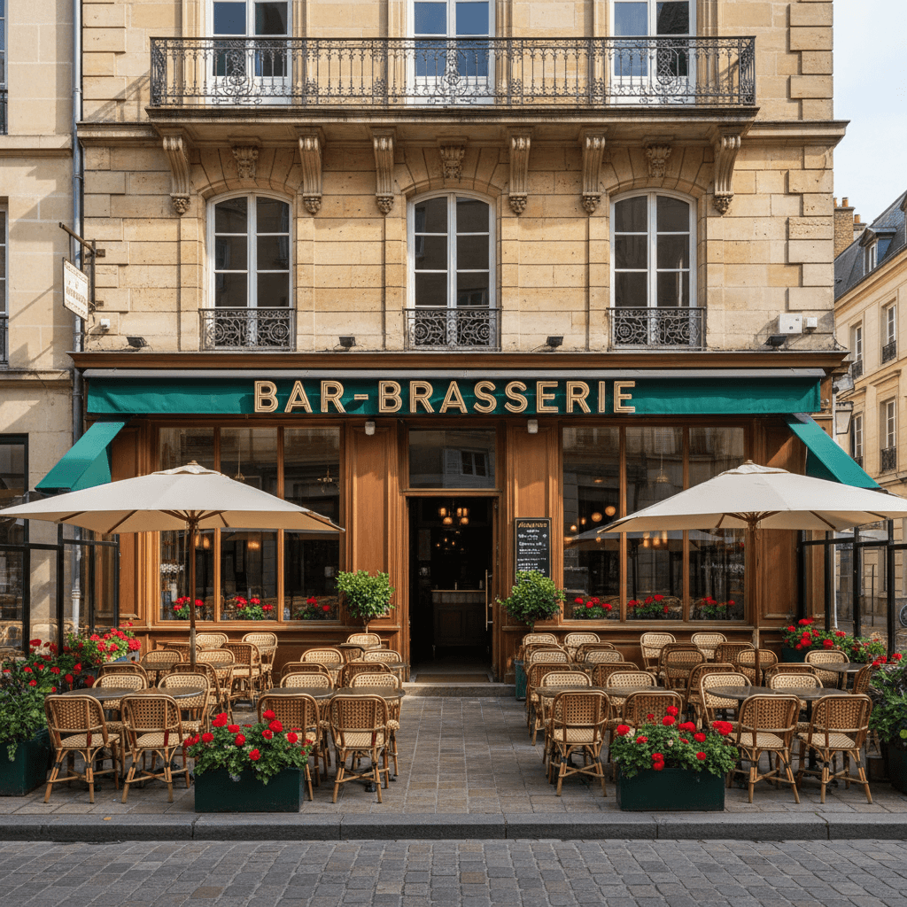 Bar-brasserie 140m² à Dijon : terrasse - cuisine équipée