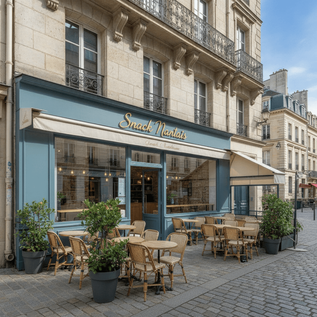 Snack 189m² à Nantes : terrasse - licence IV