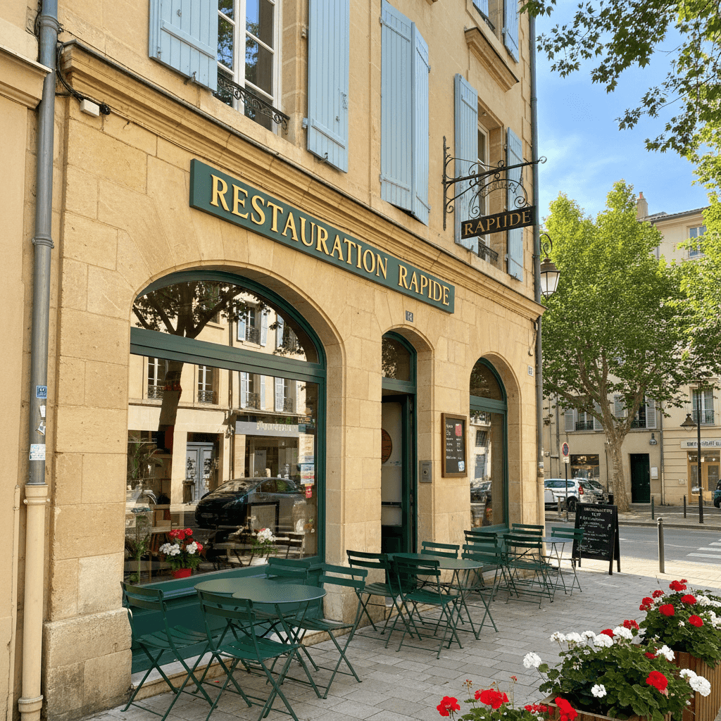 Fast-food 160m² à Montpellier : terrasse