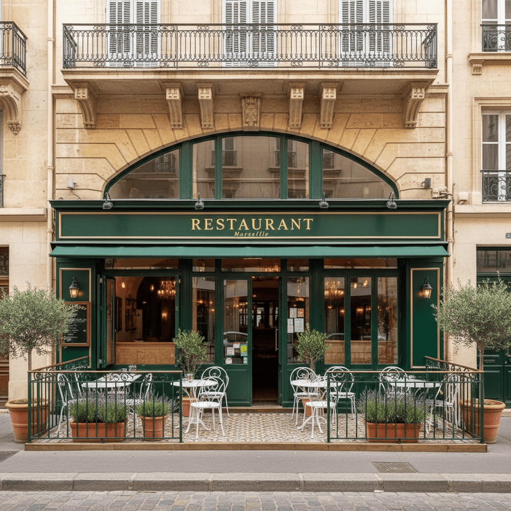 Restaurant 200m² à Marseille : terrasse - licence IV