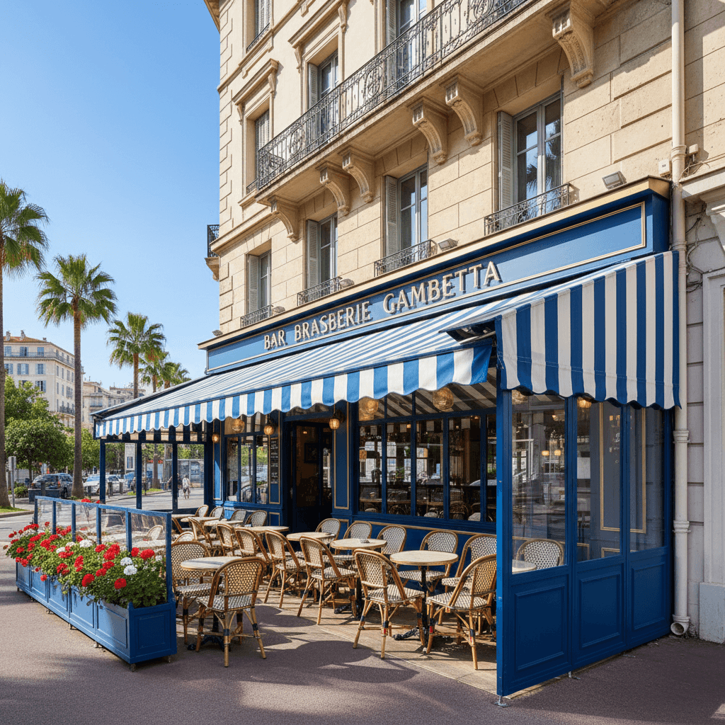 Bar-brasserie 99m² à Nice : terrasse - licence IV