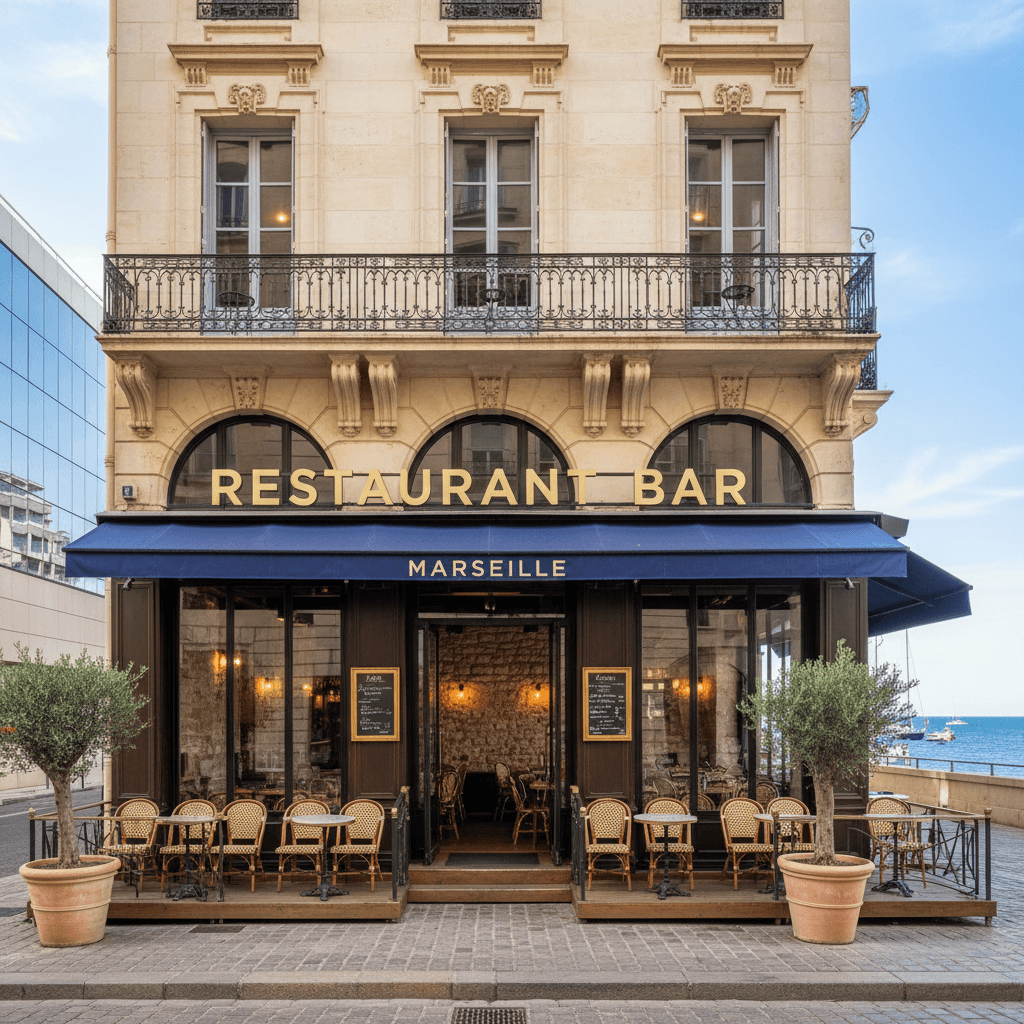 Restaurant 140m² à Marseille : terrasse - licence IV