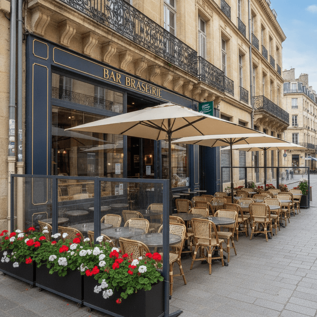 Bar-brasserie 92m² à Bordeaux : terrasse - licence IV