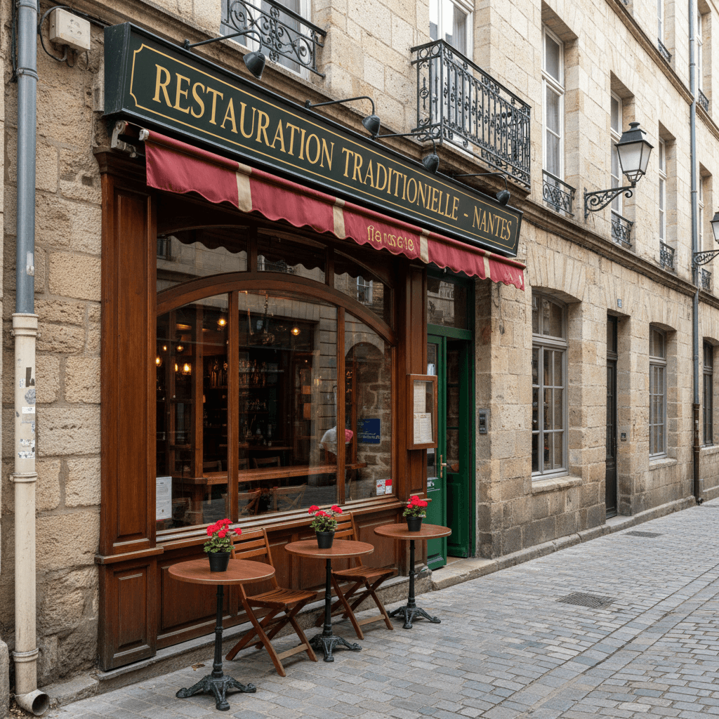 Restaurant 75m² à Nantes : terrasse - cuisine équipée