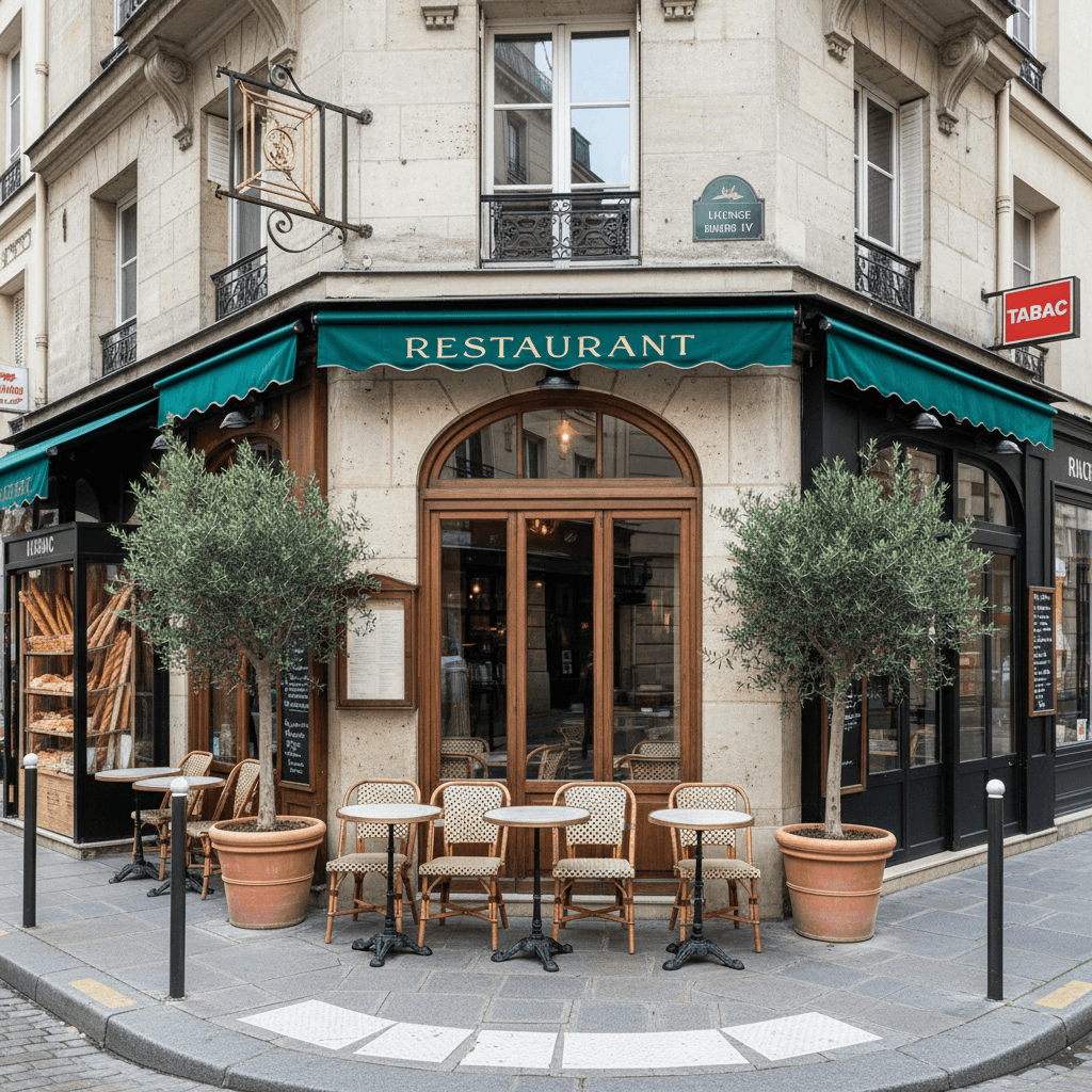Restaurant 10 couverts à Paris : terrasse - licence IV