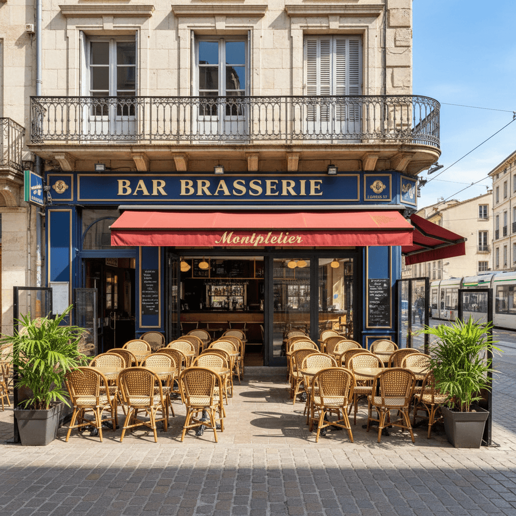 Bar-brasserie 120m² à Montpellier : terrasse - licence IV