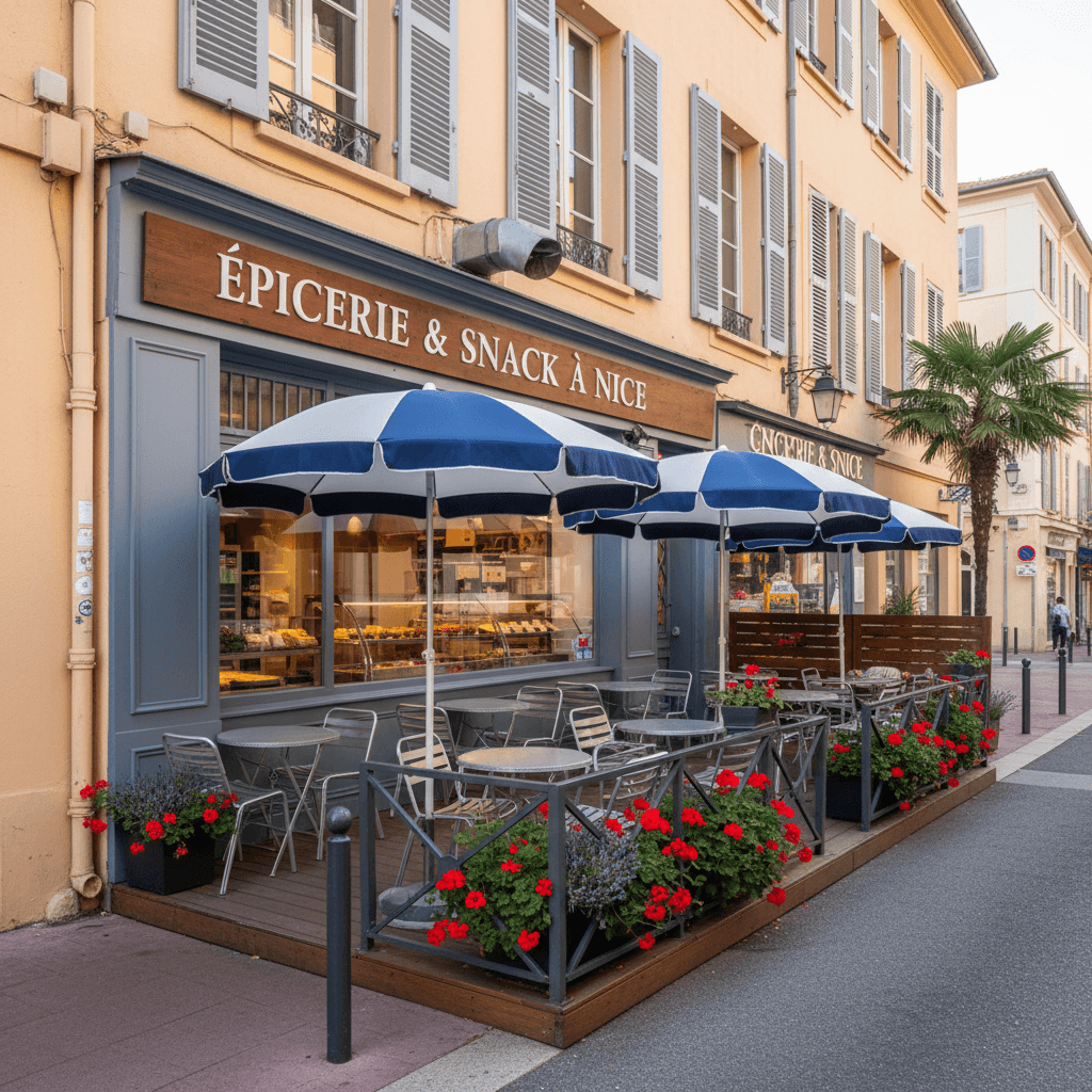 Snack 48m² à Nice : terrasse - licence IV
