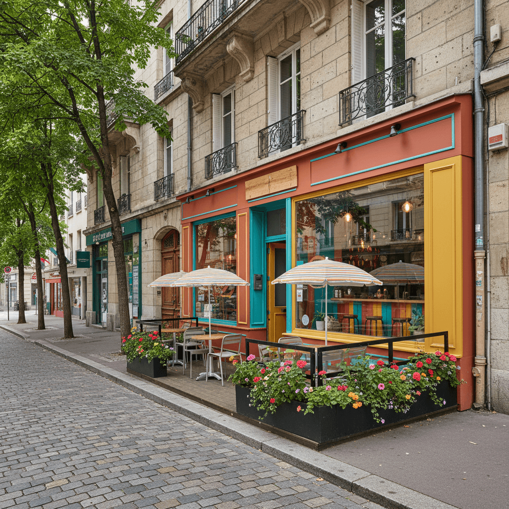 Fast-food 80m² à Grenoble : terrasse - extraction
