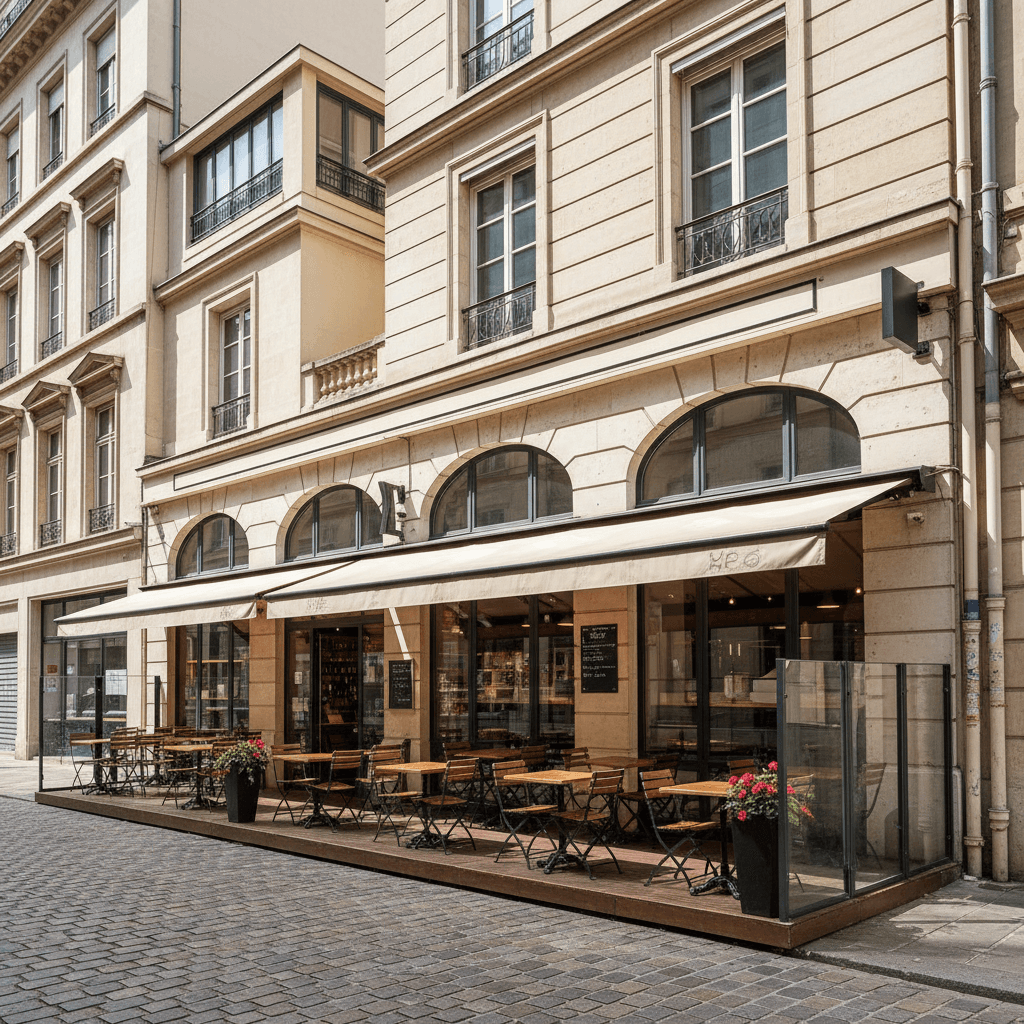 Fast-food 200m² à Lyon : terrasse - licence IV