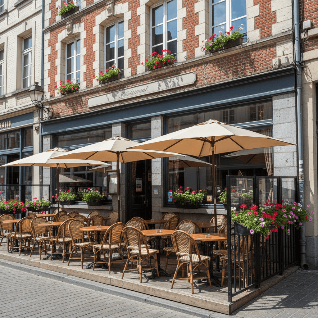 Restaurant 70m² à Lille : terrasse - licence IV