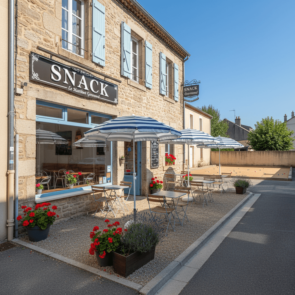 Snack 30m² à Le Martinet : terrasse - cave/réserve