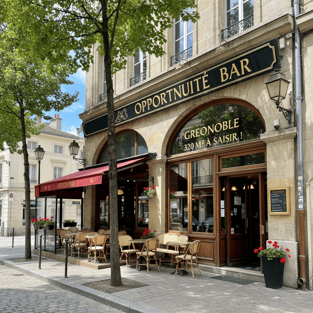 Bar-brasserie 320m² à Grenoble : terrasse - licence IV