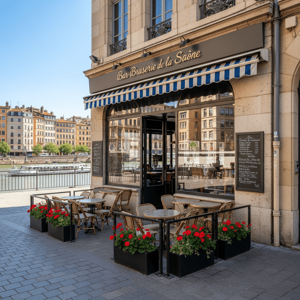 Bar-brasserie 240m² à Lyon : terrasse - licence IV