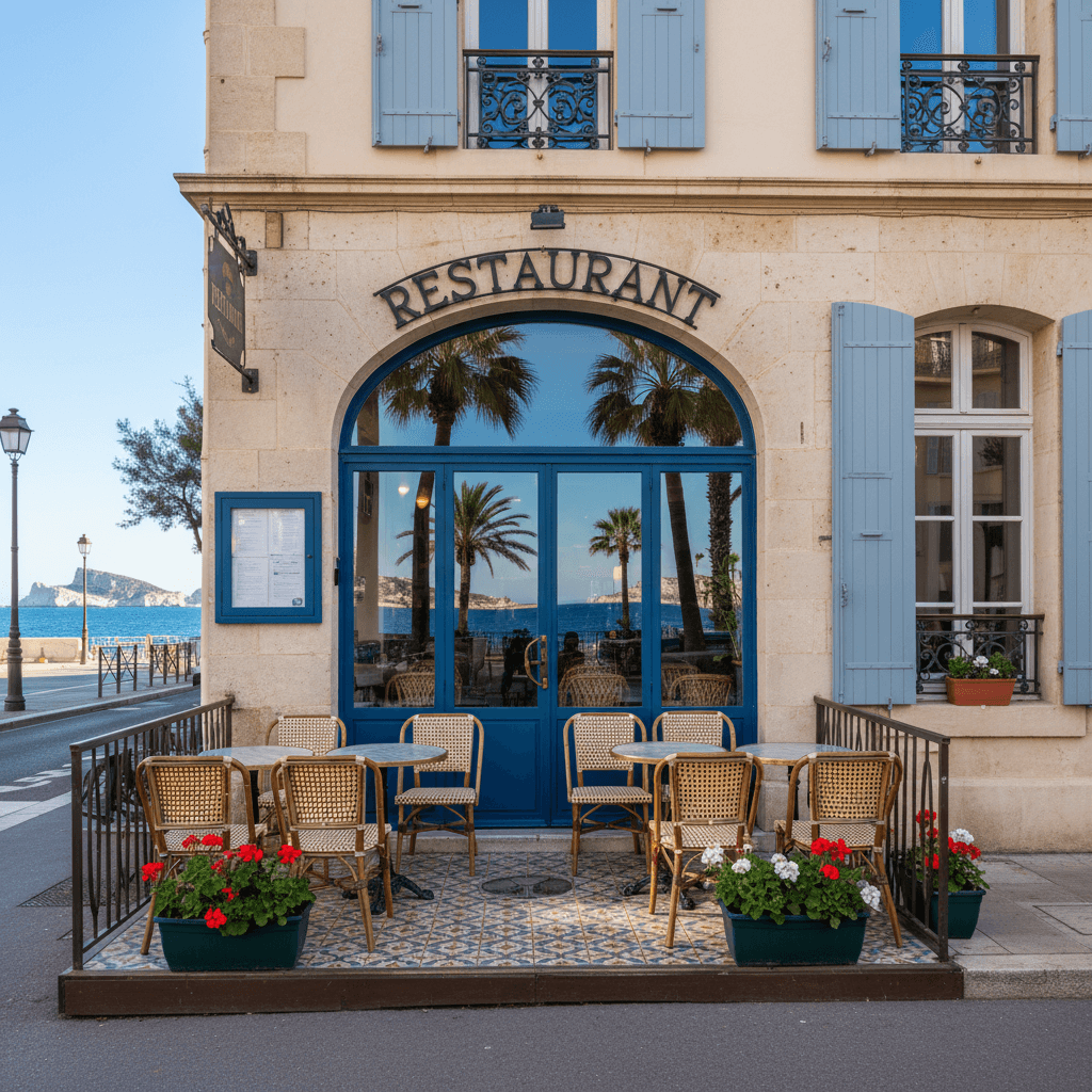 Restaurant 80m² à Marseille : terrasse - licence IV