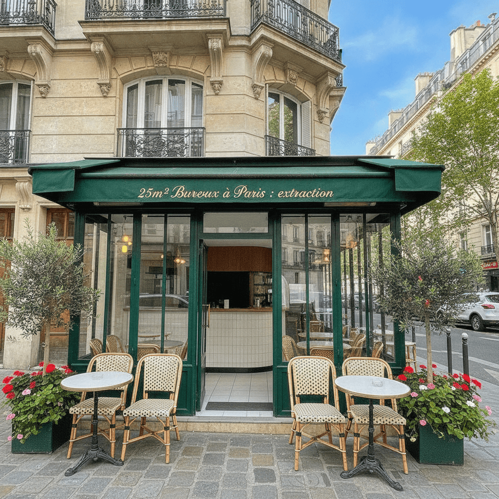 Bureaux 25m² à Paris : extraction