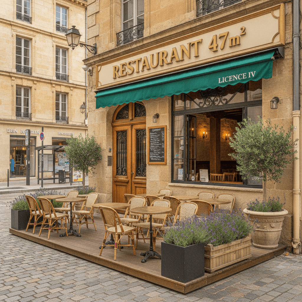 Restaurant 47m² à Montpellier : terrasse - licence IV
