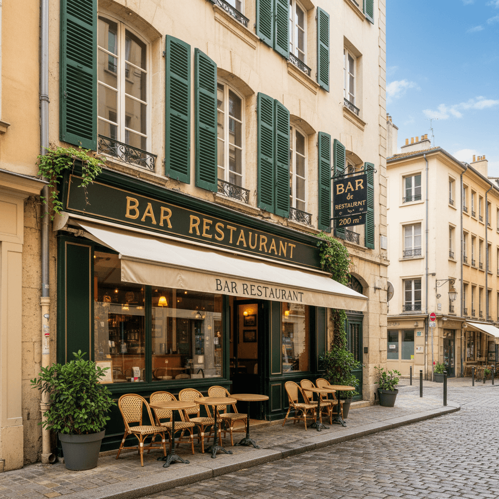 Restaurant 200m² à Lyon : terrasse - licence IV