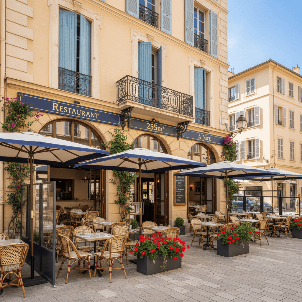 Restaurant 255m² à Nice : terrasse - licence IV